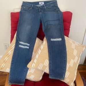 PAIGE Verdugo Skinny Ankle Distressed Jeans - Size 30
